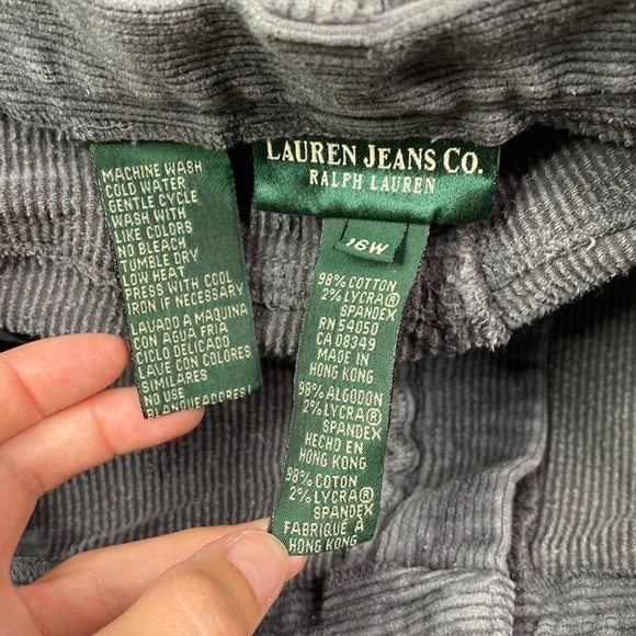 Vintage Ralph Lauren Grey Corduroy Tapered Pants Size 16W - Picture 11 of 11